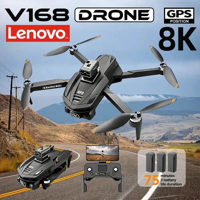 Drone Kit With Camera - Drone GPS Lenovo V168 Professionale con