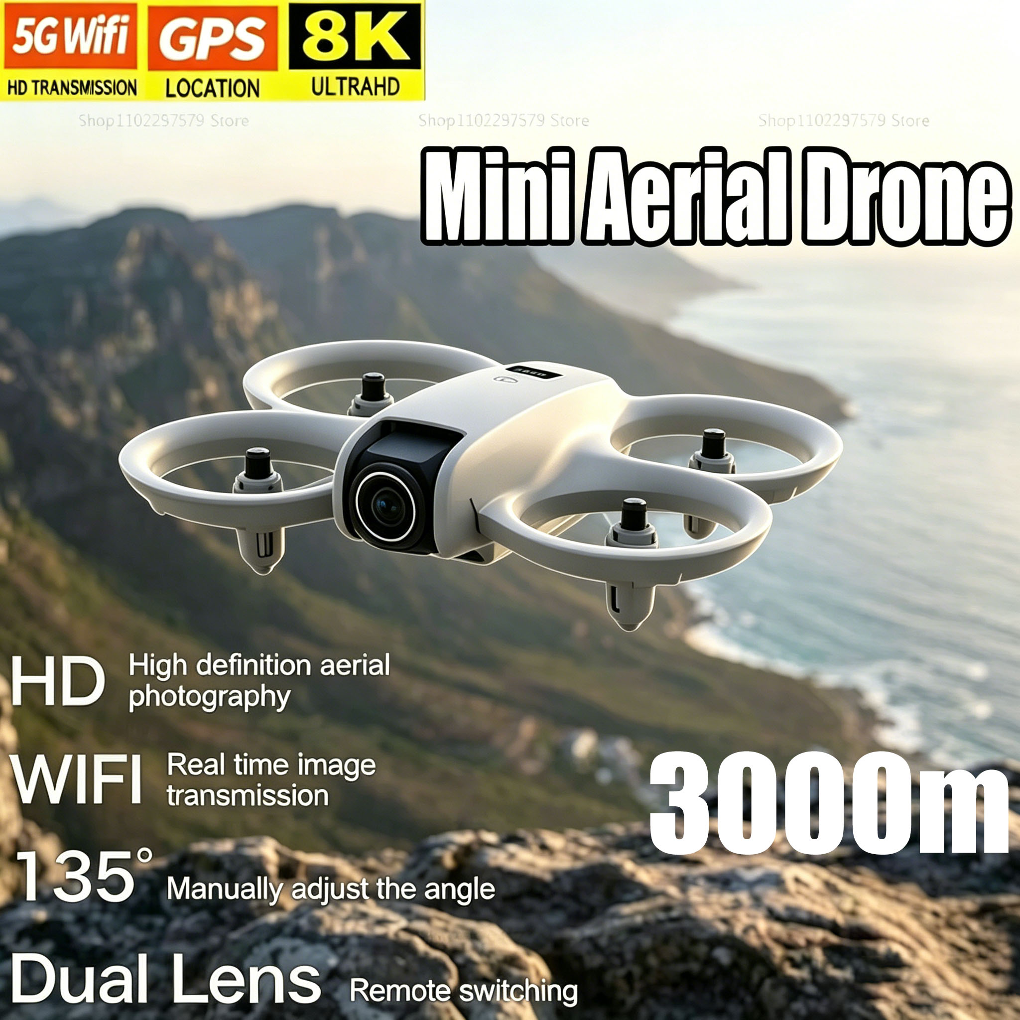 Drone Kit Tricopter - Mini Drone con Telecamera HD 8K