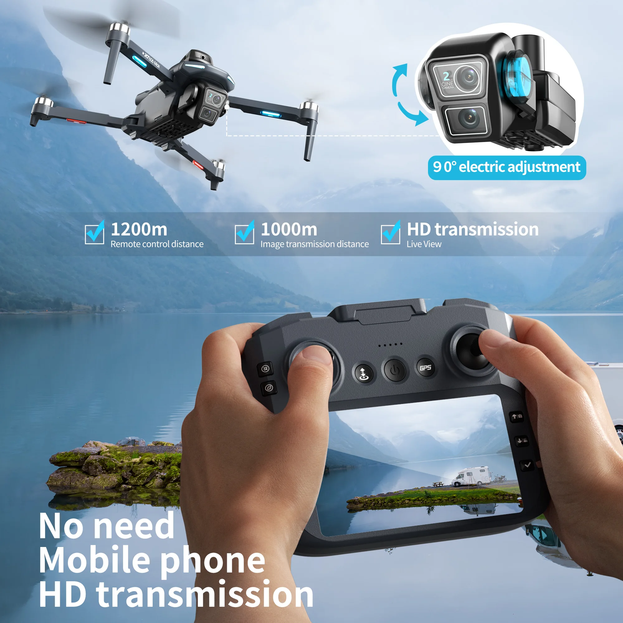 Drone GPS Lenovo XT606 MAX con - Drone Kit With Camera recensione e prezzo